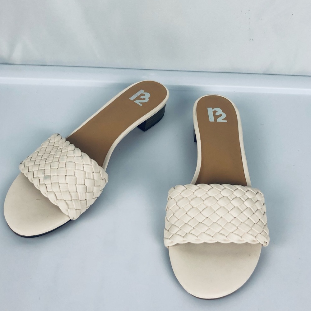 Braided off white high heels